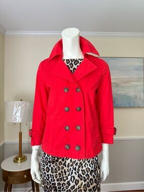 Old Navy Red Double-Breasted Peacoat Jacket